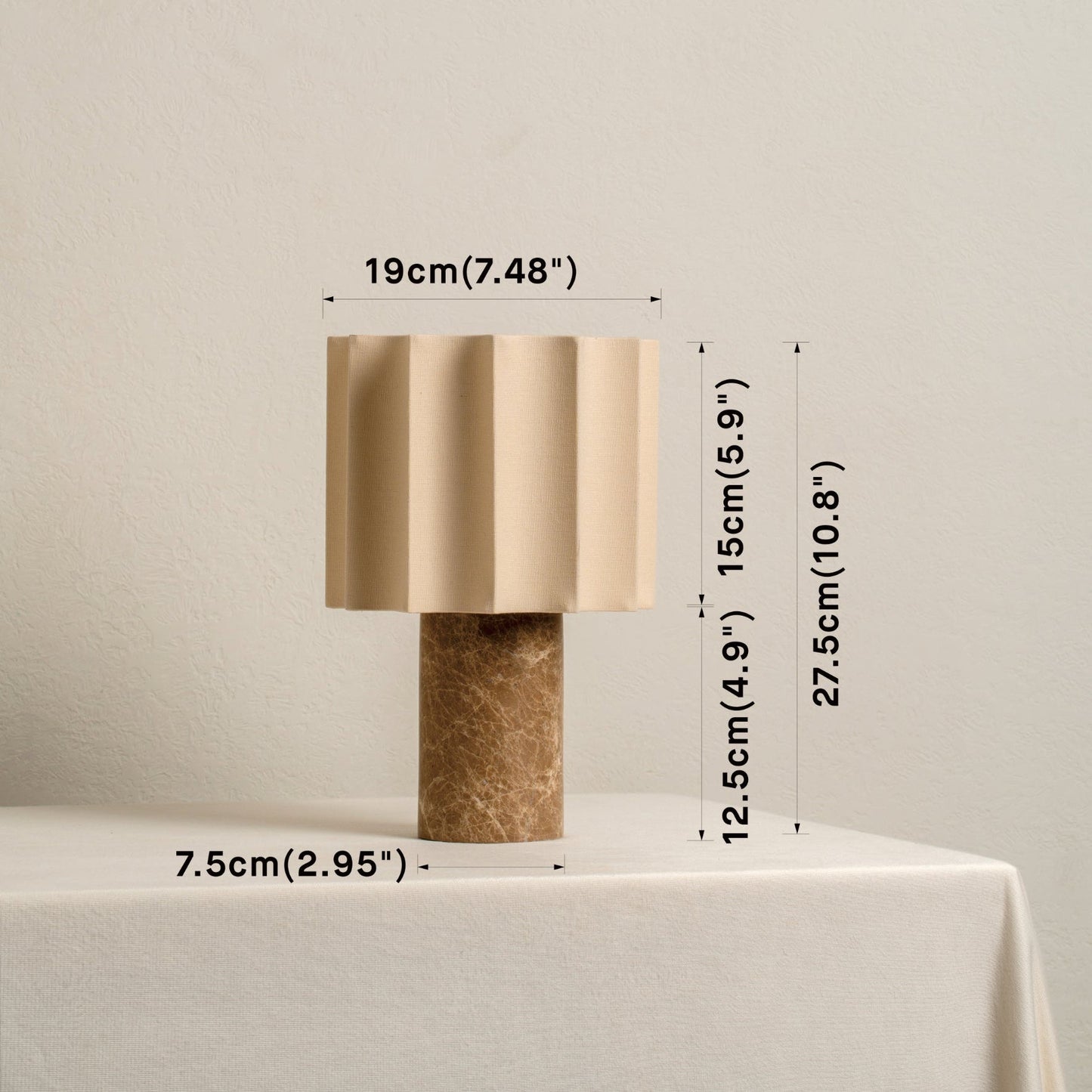 Dalli Trådlampa | Touch Dimming | Spansk Denari Marmor | Bärbar Sängbord | Brick by Brick