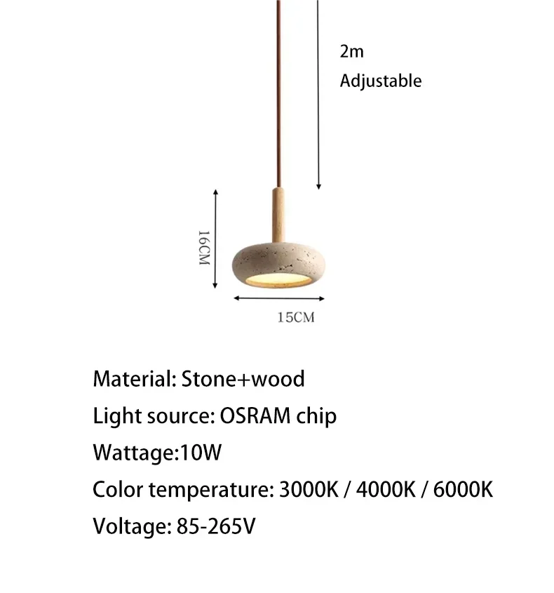 Lumivora™ – Elegant Travertinsten Pendant