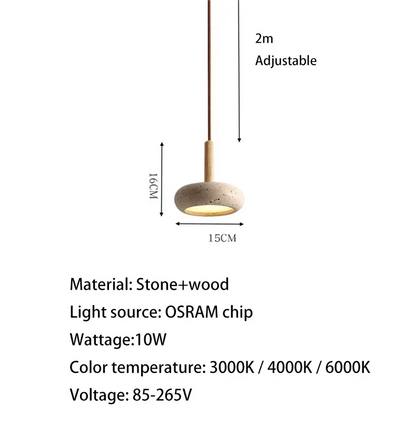 Lumivora™ – Elegant Travertinsten Pendant