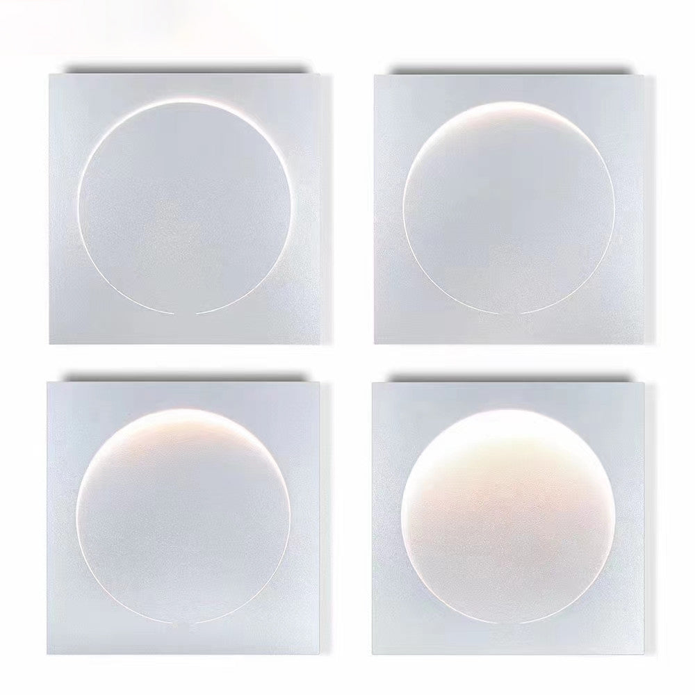 Elif - Modern LED Vägglampa Fyrkant Måne Inomhus, Vit, Metall