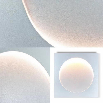 Elif - Modern LED Vägglampa Fyrkant Måne Inomhus, Vit, Metall