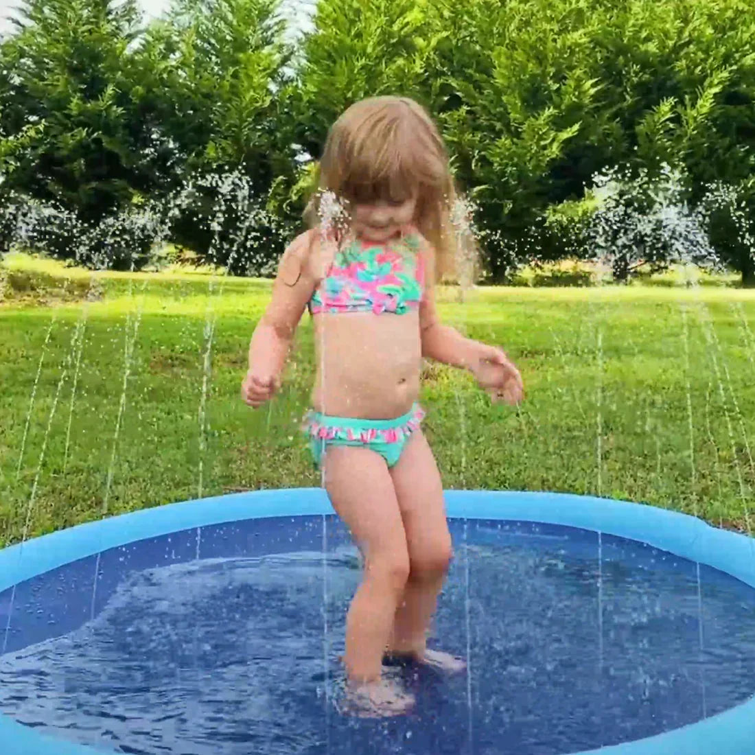 Pawellure Splash Pad för Hundar &amp; Barn – Antiskid Sommar Sprinkler Mat för Utomhusskoj