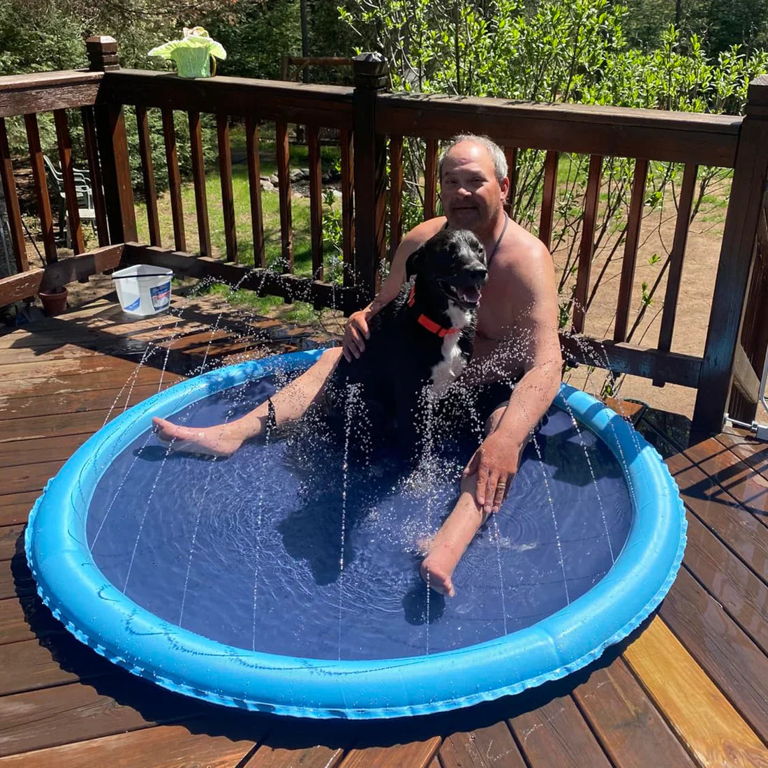 Pawellure Splash Pad för Hundar &amp; Barn – Antiskid Sommar Sprinkler Mat för Utomhusskoj