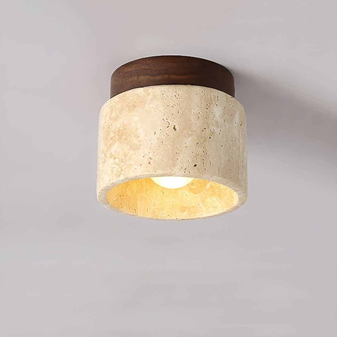 LumiStone - Wabi Sabi Gul Marmorerad Japansk Taklampa