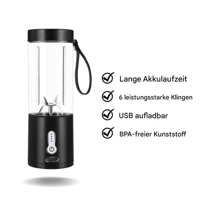 Bärbar Smoothiemaker med 6 kraftfulla blad – Kompakt mixer för att ta med