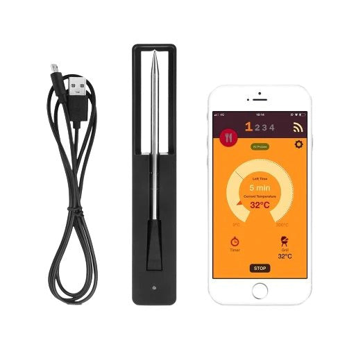 Trådlös Smart Kötttermometer – Precist Laga Mat med Smartphone-Integration