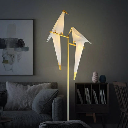 Elegant designer-fågel-lampa med magnetfot