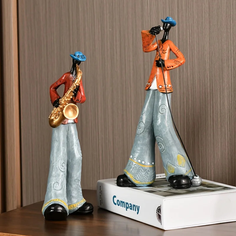 Väggkonst Resin Jazzmusiker Skulptur