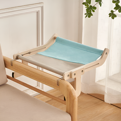PurrLounge Hängmatta - Elegant Trä Hängmatta Säng för Katter