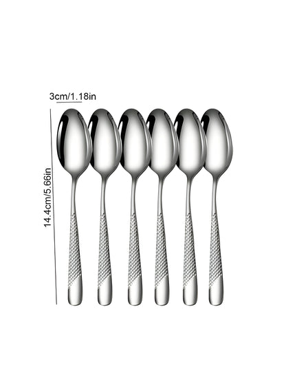 6/30 Stycken Rostfritt Stål Silver Bestick Set med Elegant Design