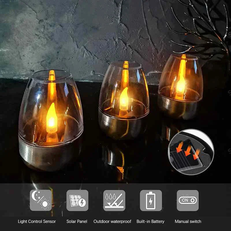 LuxRoyale Solar Vattentät LED Glasljus - Elegant Utomhus- och Inomhusbelysning