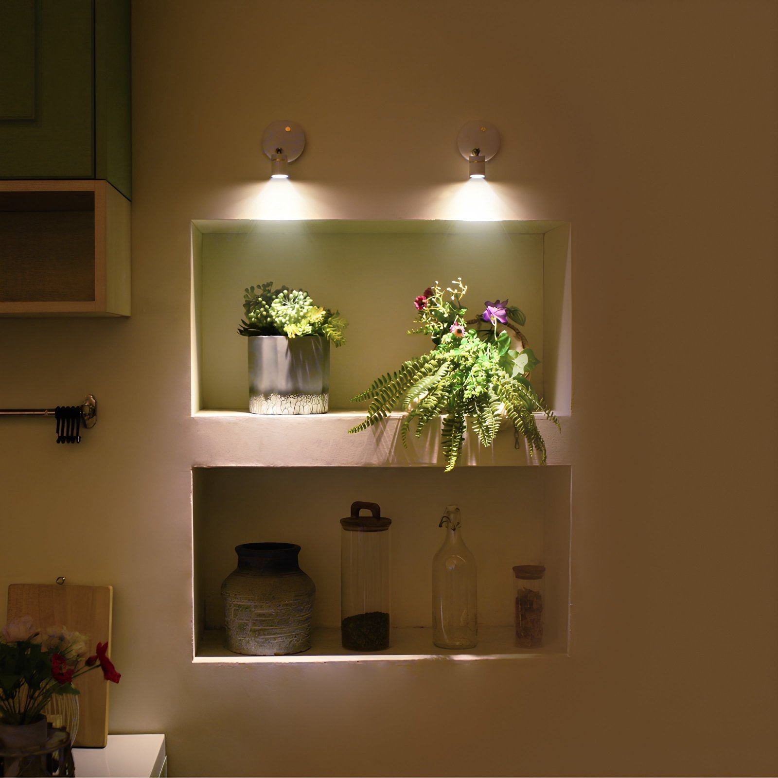 LED Vägglampa Justerbar Batteri Strålkastare