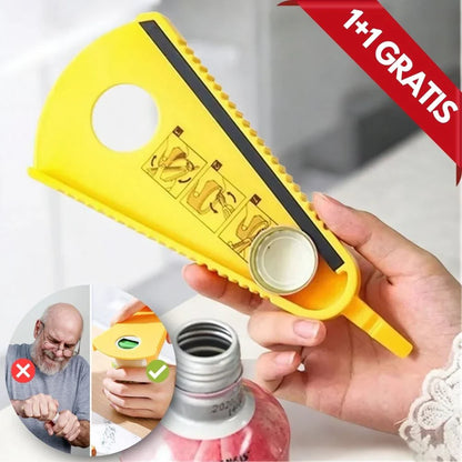 Ergonomisk flasköppnare med praktiskt handtag för enkel användning