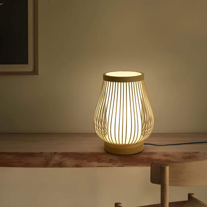 SereneCraft - Japanskinspirerad LED-bordslampa med varm glöd och unik konstnärlig design