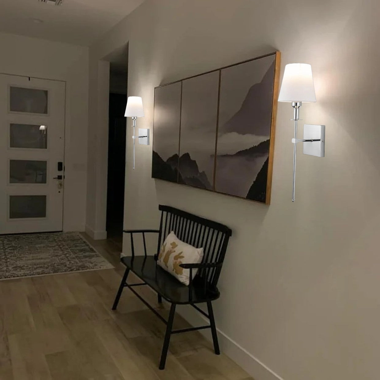 Vägglampa Uppladdningsbar Modern Tyg Sconse