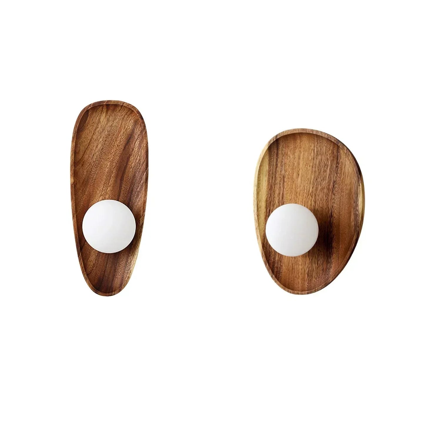 WoodGlo – Minimalistisk V�gglampa i Massivt Trä med LED-belysning