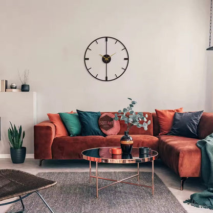 Metall kvarts väggklocka | Tyst rörelse | 10‑16″ | Svart glas kristalldesign | Brick by Brick