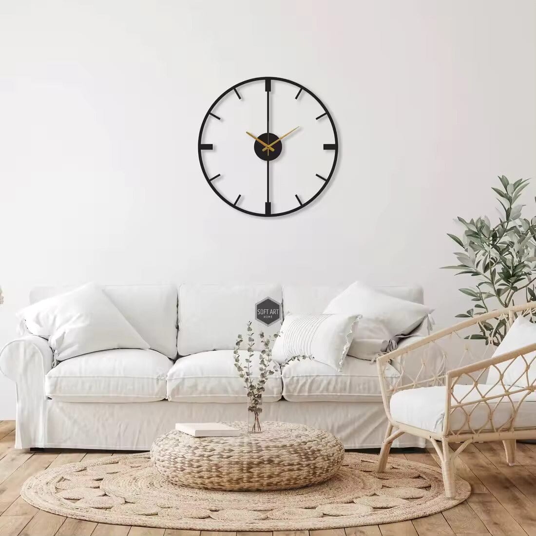 Metall kvarts väggklocka | Tyst rörelse | 10‑16″ | Svart glas kristalldesign | Brick by Brick