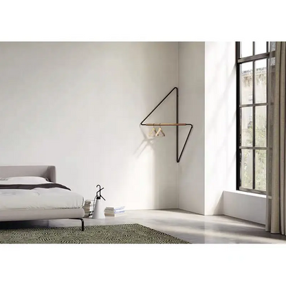 Elegant Väggmonterad Klädhängare | Trä &amp; Metall | Svart/Vit/Naturlig | Brick by Brick