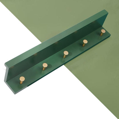 Stilig Vägghylla med Guldkrokar | Klädhängare | 2-5 Kroks Entréorganiseringshylla | Brick by Brick