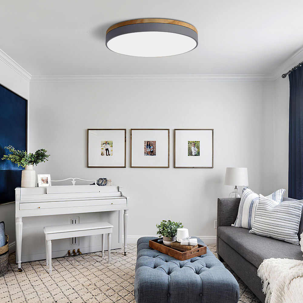 Elegant trä taklampa | LED-armatur | Massivt trä &amp; järn | Modern hem belysning