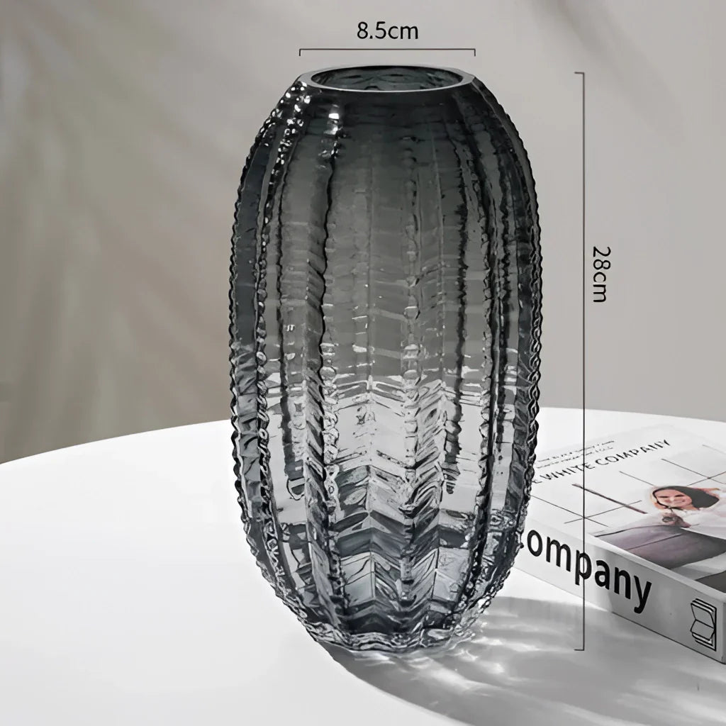 Elegant glas-kaktusvas – Konstfull glasvas för stilinredning