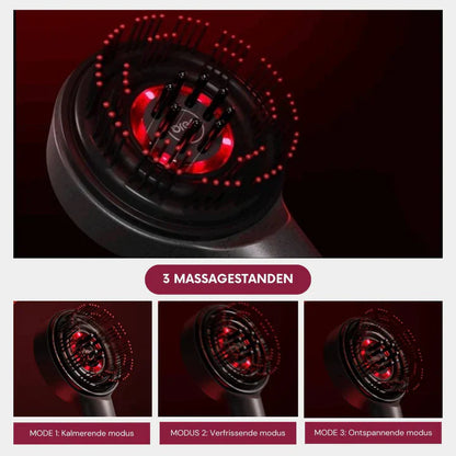 Elektrisk hårbottenmassageborste med LED-ljusterapi