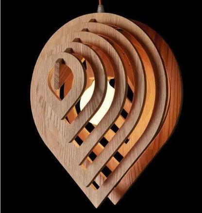 Eclipto | Modern trä pendellampa | Naturlig trädesign Med E27 bas