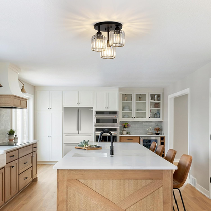 Elegant moderna kristalltaklampor – halvrecesserad design