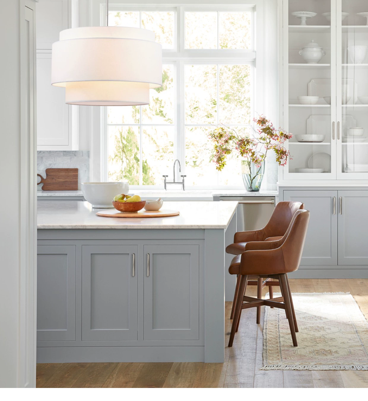 Bauhaus Beige Flerskiktad Linne Trommel Hänglampa