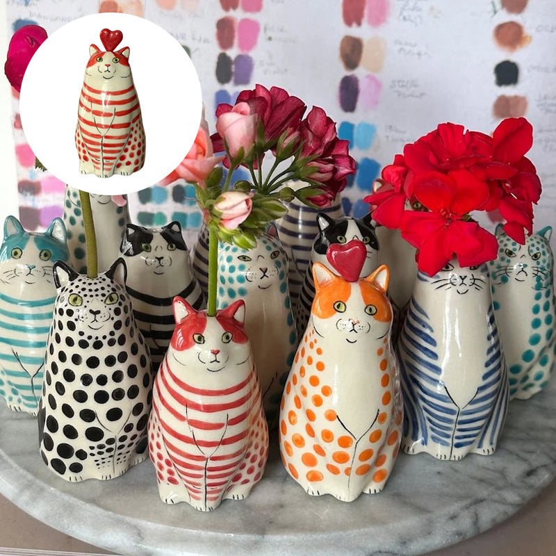 PurrDots - Leggsyr Kattevase med Prikker till Charmig Heminredning