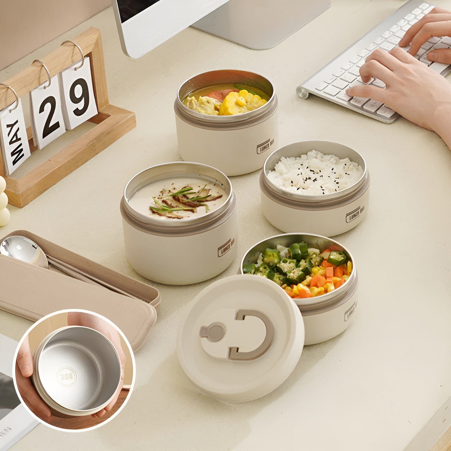 Isolerad lunchbox – Flera fack &amp; läckagesäker | Inkl. bärväska