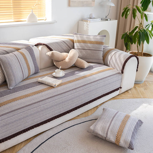 Klassisk Naturlig Bomull Lin Andningsbar Sofföverdrag 90x180cm