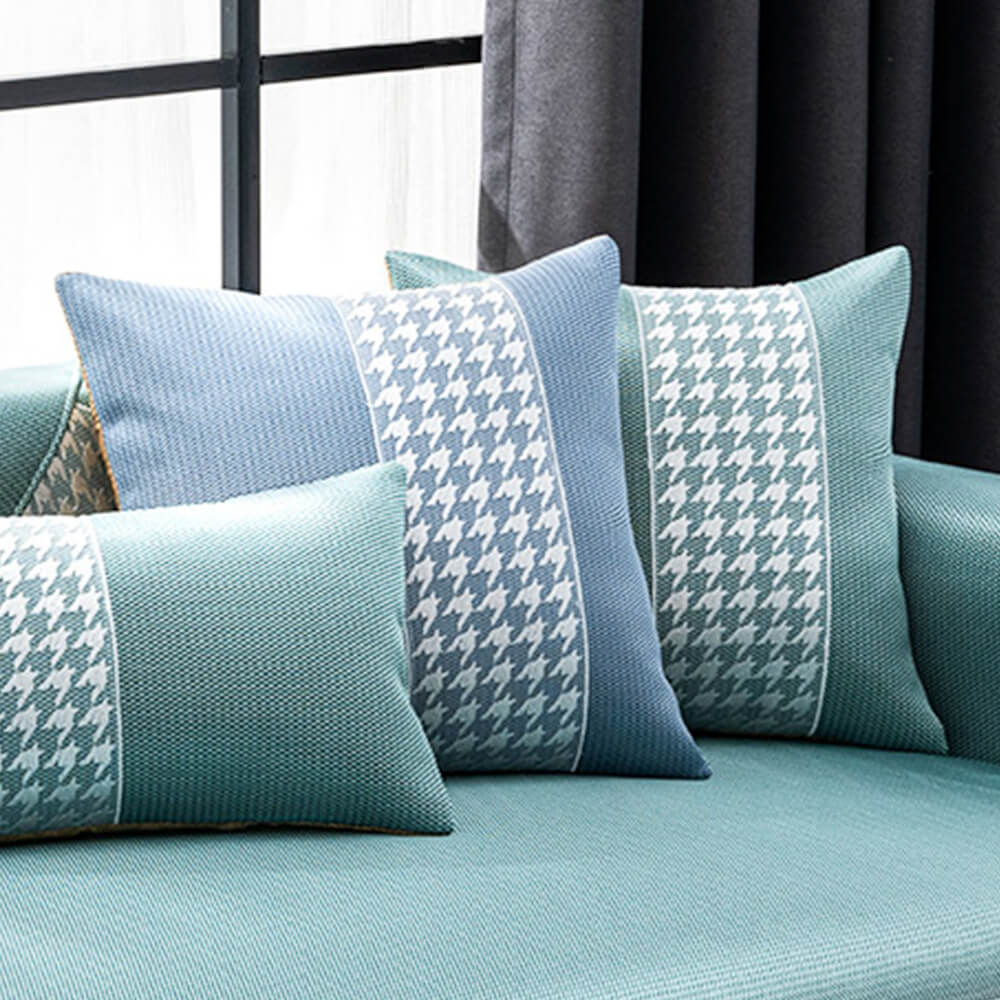 Kylande Houndstooth Is Silke Andningsbar Sofföverdrag