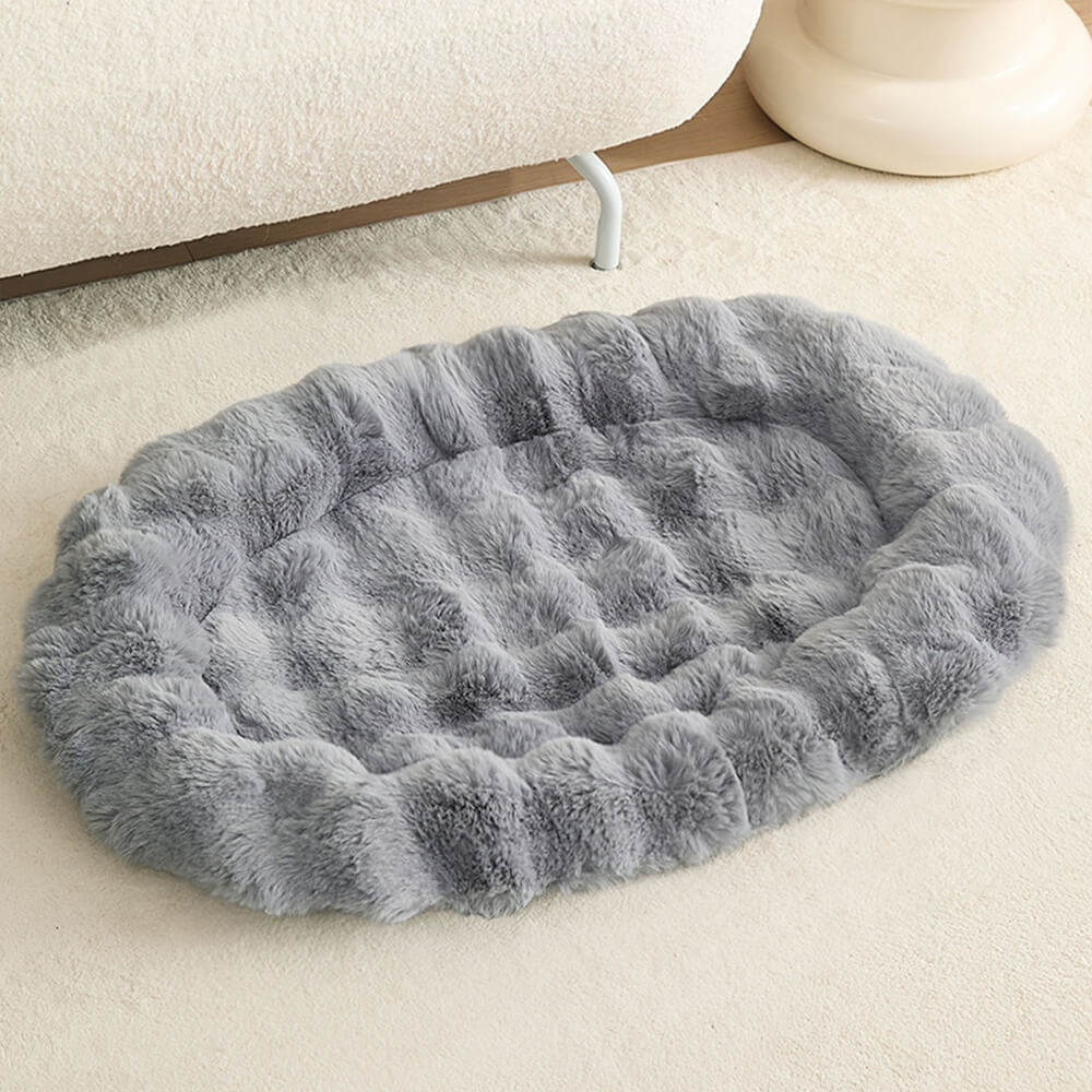 Ultra Soft Faux Rabbit Fur Pet Mat Lyxigt Komfort Stöd