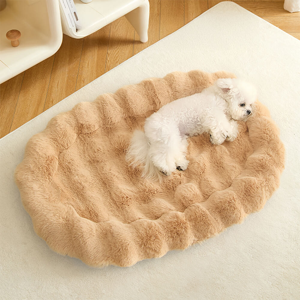 Ultra Soft Faux Rabbit Fur Pet Mat Lyxigt Komfort Stöd