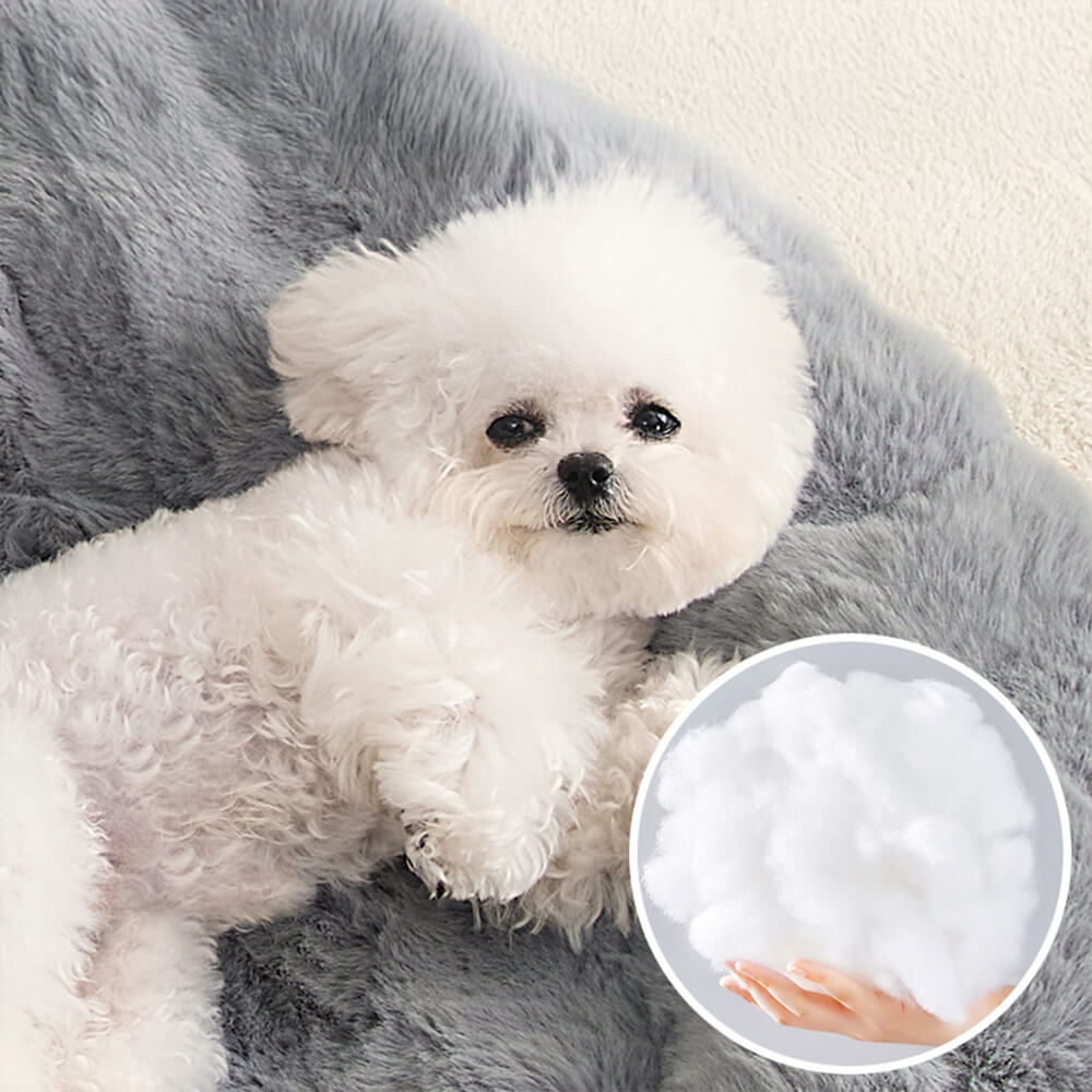 Ultra Soft Faux Rabbit Fur Pet Mat Lyxigt Komfort Stöd