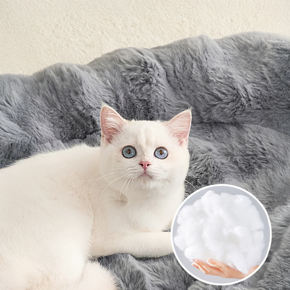 Ultra Soft Faux Rabbit Fur Pet Mat Lyxigt Komfort Stöd