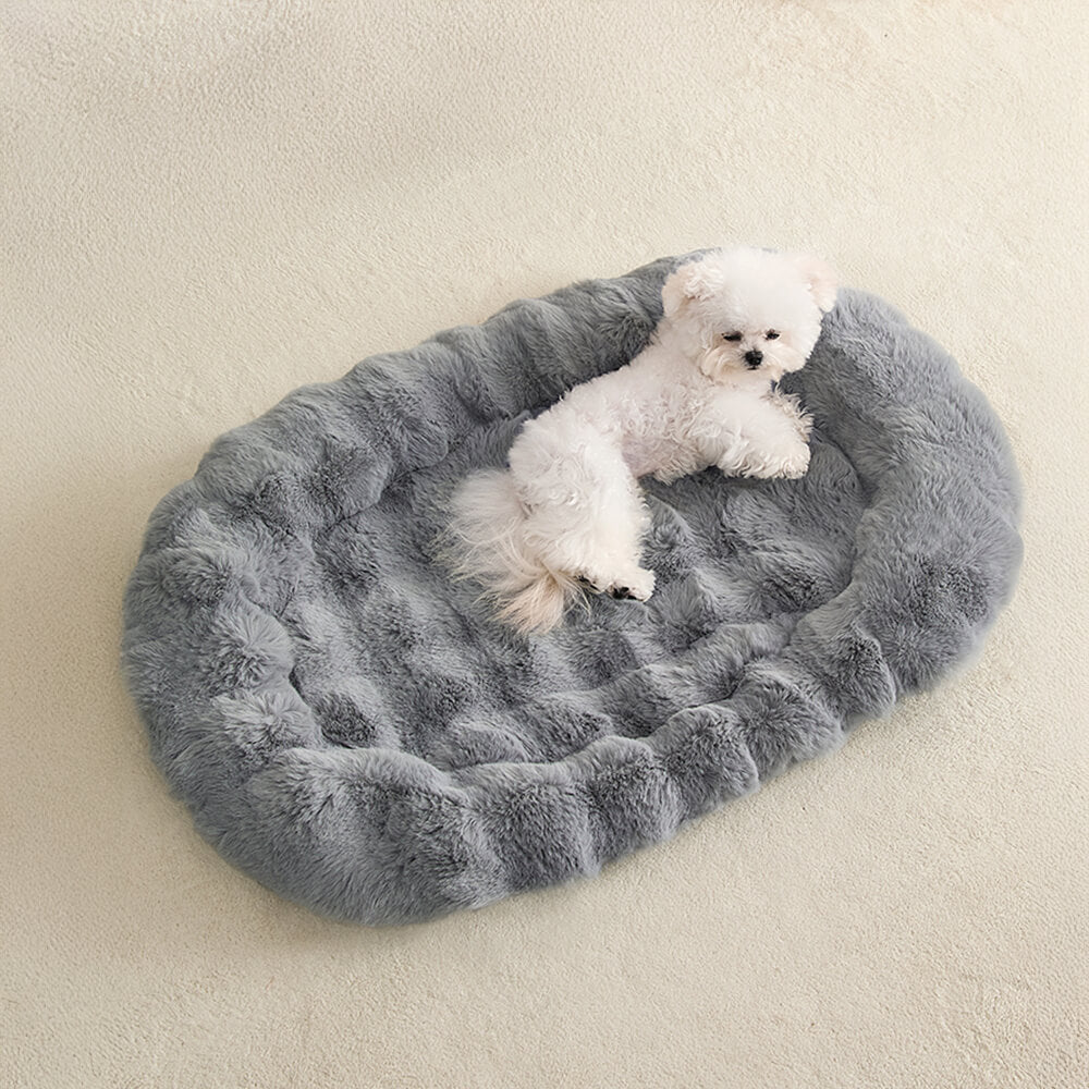 Ultra Soft Faux Rabbit Fur Pet Mat Lyxigt Komfort Stöd
