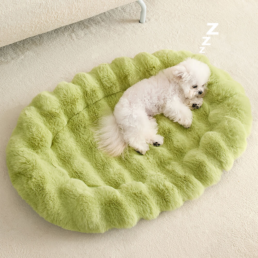 Ultra Soft Faux Rabbit Fur Pet Mat Lyxigt Komfort Stöd