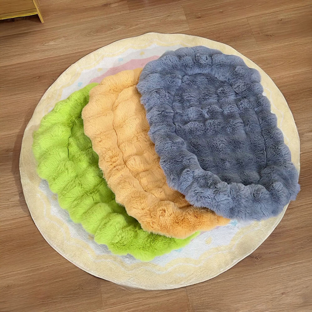 Ultra Soft Faux Rabbit Fur Pet Mat Lyxigt Komfort Stöd