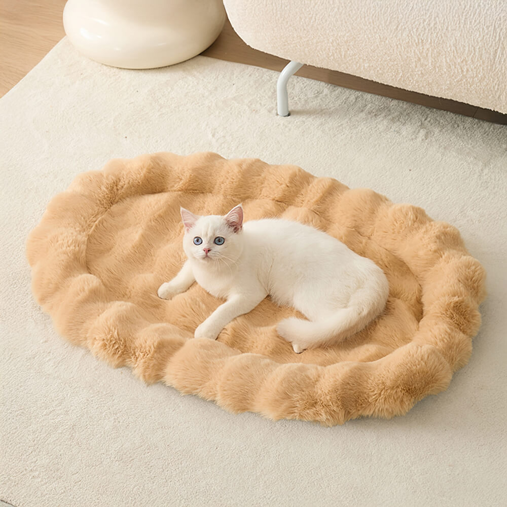 Ultra Soft Faux Rabbit Fur Pet Mat Lyxigt Komfort Stöd