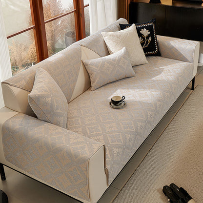 Fransk Elegans Chenille Mjuk Andningsbar Sofföverdrag 4 Säsonger