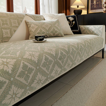 Fransk Elegans Chenille Mjuk Andningsbar Sofföverdrag 4 Säsonger