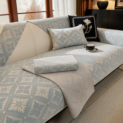 Fransk Elegans Chenille Mjuk Andningsbar Sofföverdrag 4 Säsonger