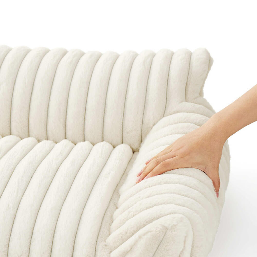 Faux Kaninpäls Våg Husdjur Säng Ultimat Komfort Stöd