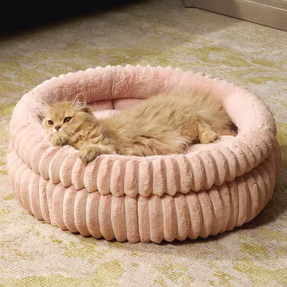 Ultra-Plush Mjölk Sammet Faux Fur Husdjurs Säng Cozy Comfort