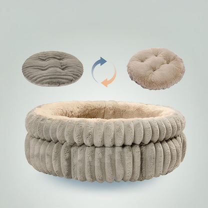 Ultra-Plush Mjölk Sammet Faux Fur Husdjurs Säng Cozy Comfort