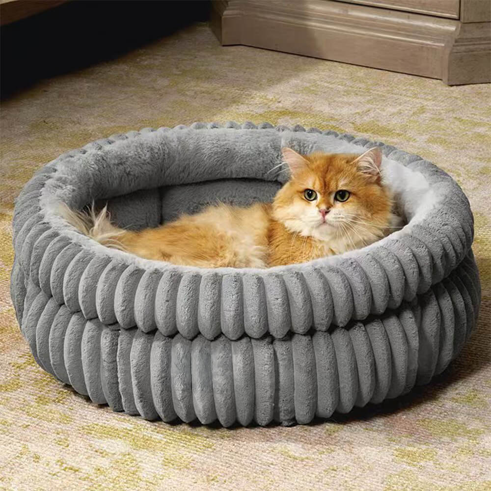 Ultra-Plush Mjölk Sammet Faux Fur Husdjurs Säng Cozy Comfort