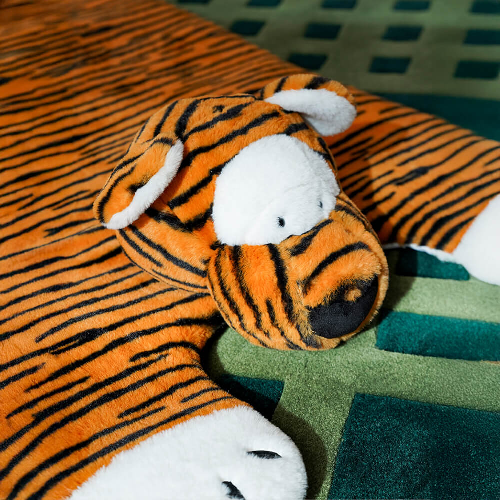 Tigershaped Plushmat Mysig Stilfull för Djur och Människor